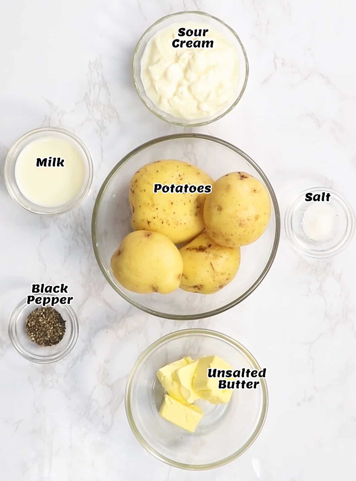Ingredients you need to make the mashed potato topping