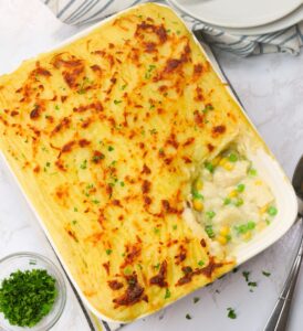 Serving up a delicious freshly baked fish pie