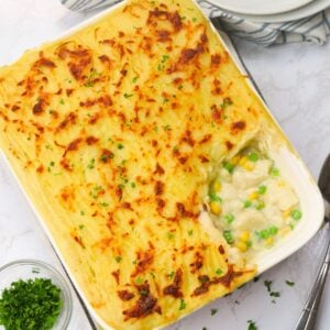 Serving up a delicious freshly baked fish pie