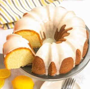 Serving up a slice of decadent lemon bundt cake