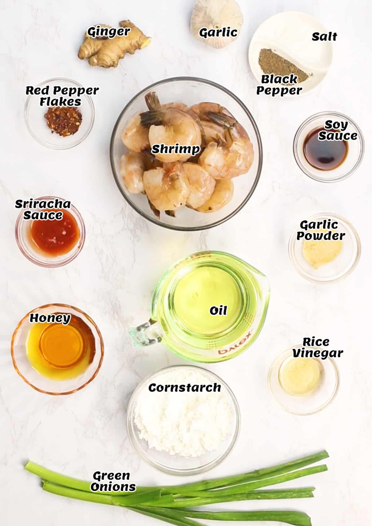 Recipe Ingredients for firecracker shrimp