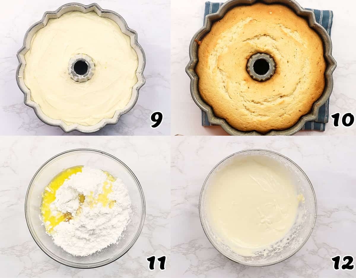 Baking your lemon bundt cake and making the glaze