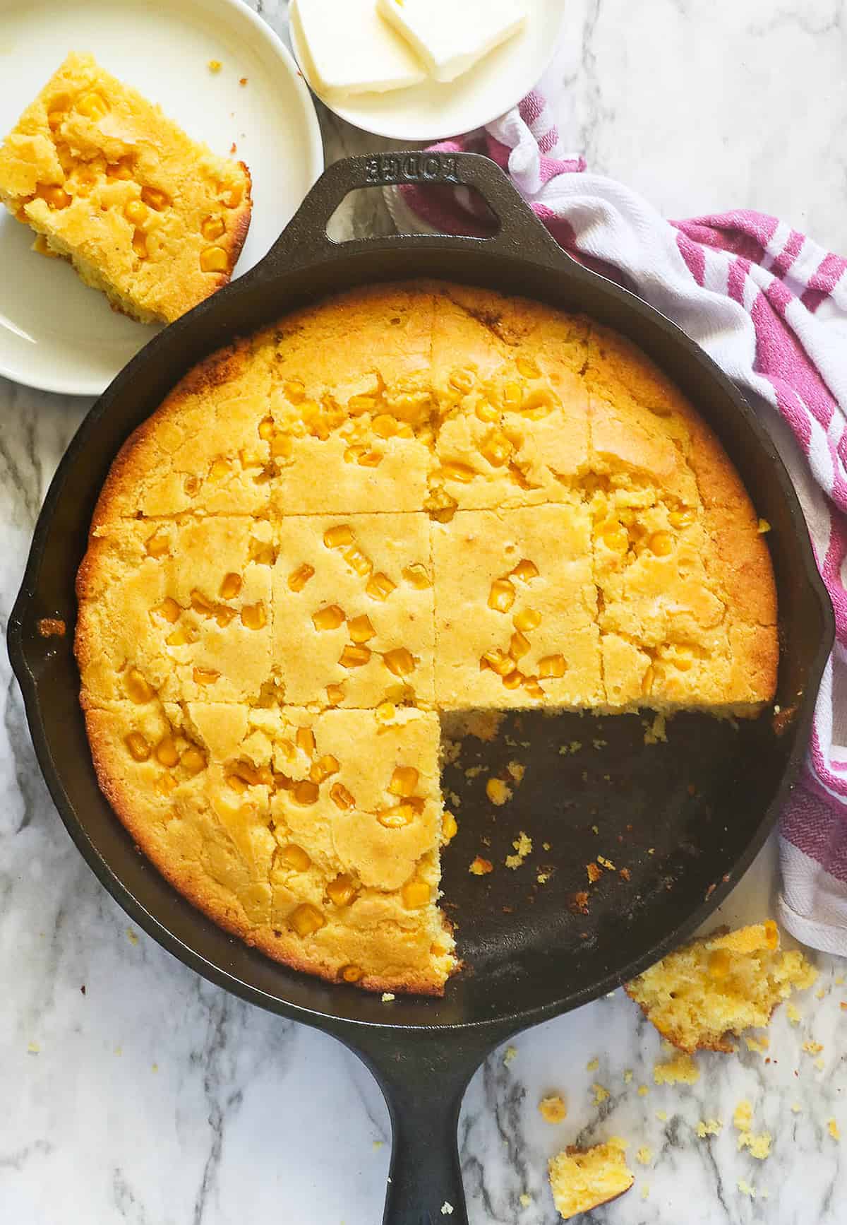 Cornbread With Corn with crispy edges and a tender, moist interior