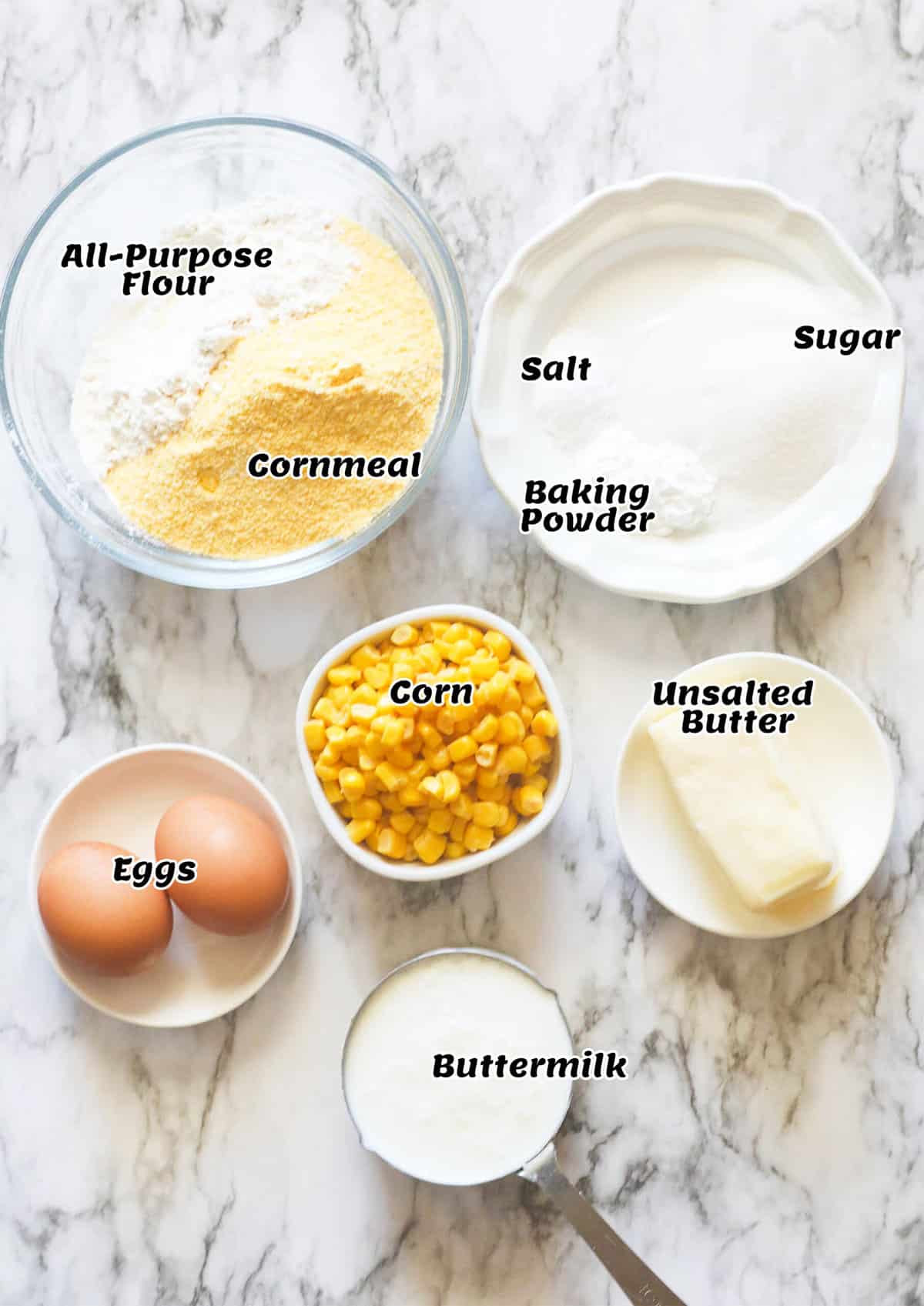 Recipe Ingredients for Cornbread With Corn
