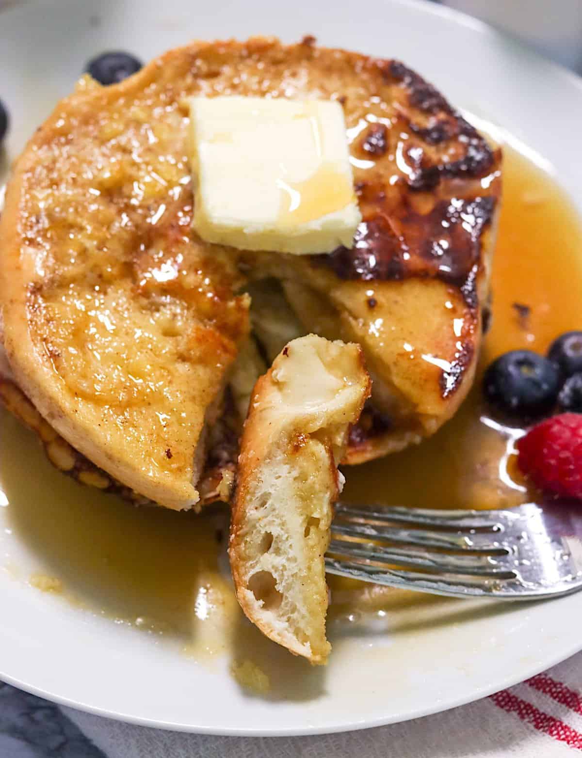 Taking a delicious bite out of a soul-satisfying French Toast Bagels