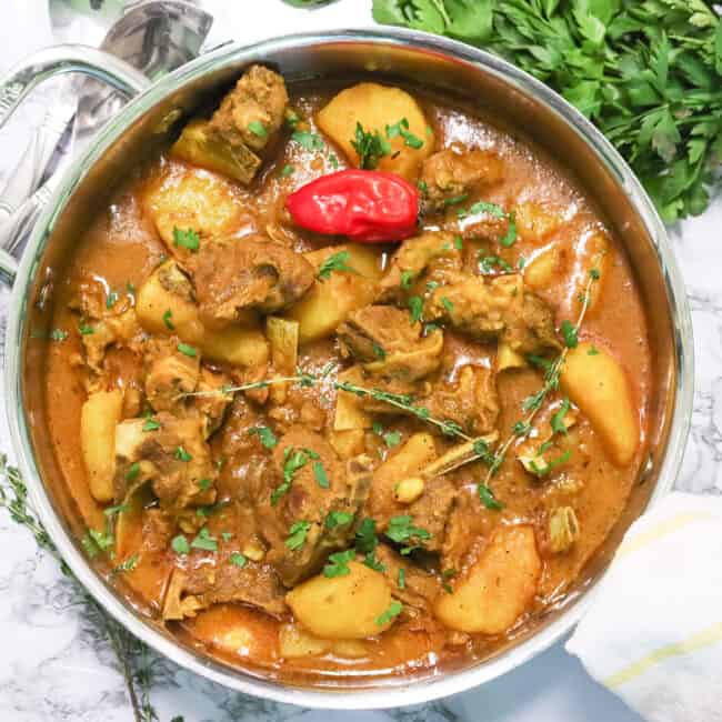 A fresh pot of lamb curry ready to enjoy