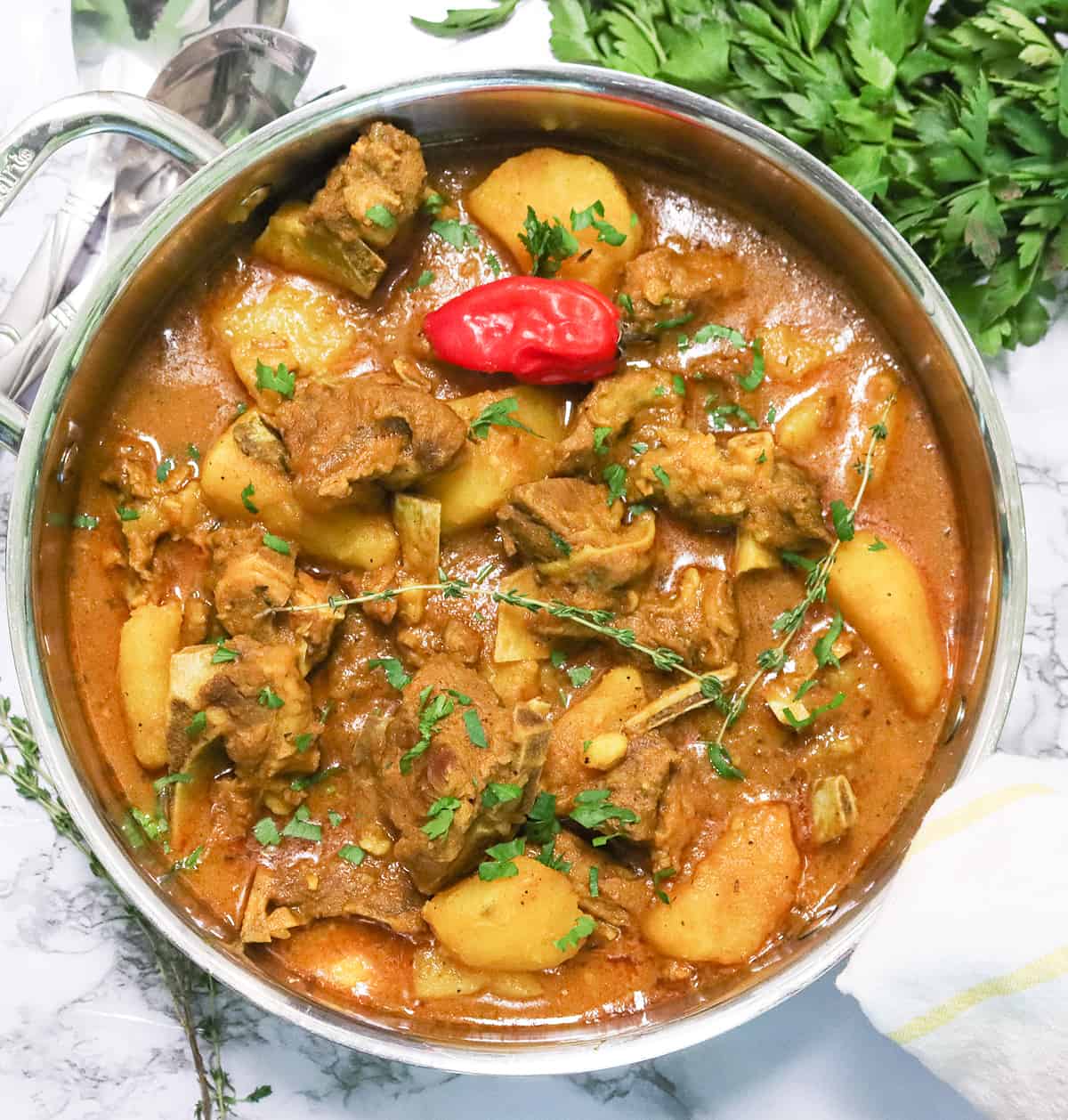 A fresh pot of lamb curry ready to enjoy