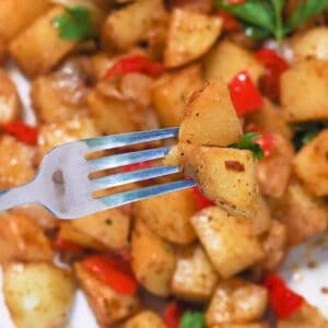 Diving into smothered potatoes for the perfect comfort food