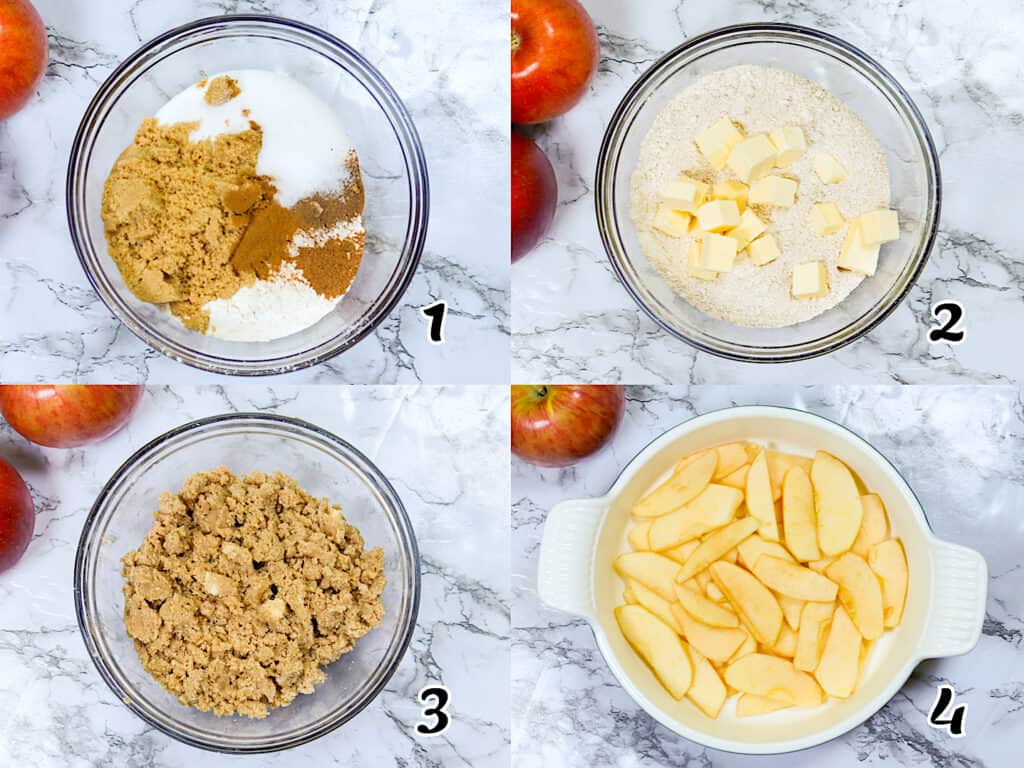 Make the crumble and start layering