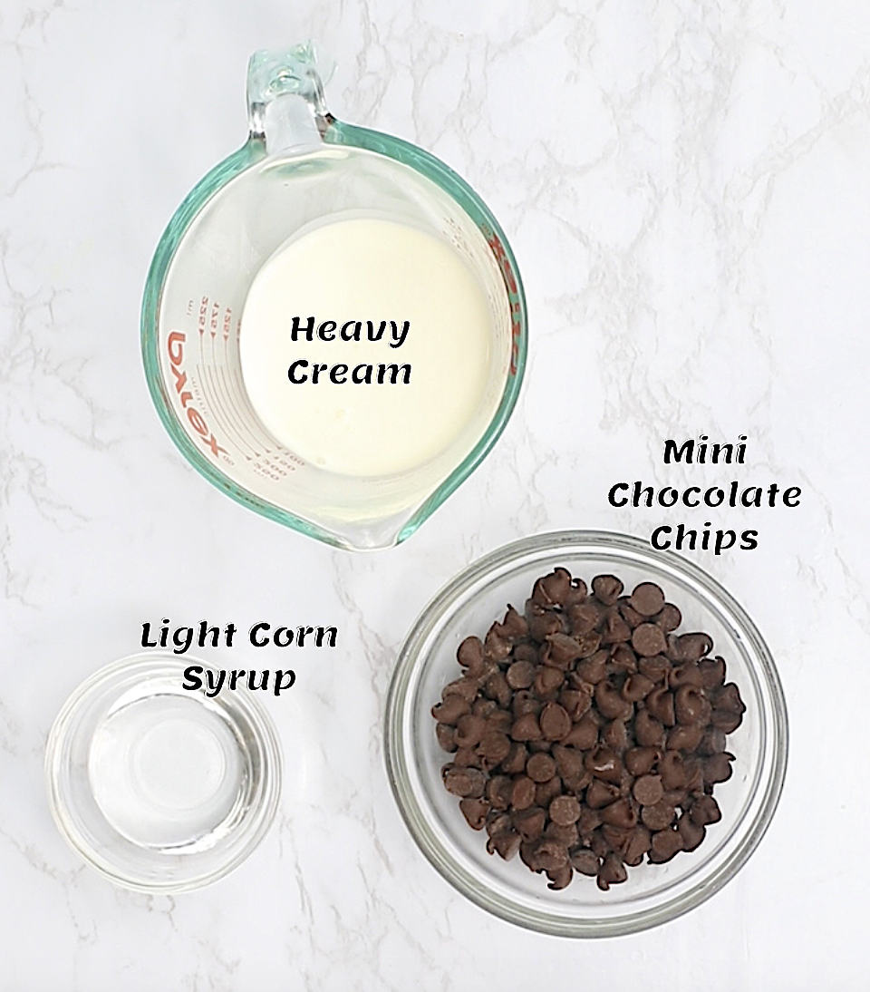 Ingredients for a glossy ganache