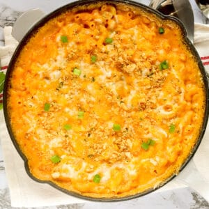 Buffalo Chicken Mac and Cheese fresh from the oven and ready to serve