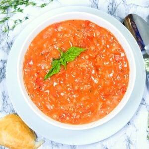 A luscious homemade tomato gravy ready to enjoy