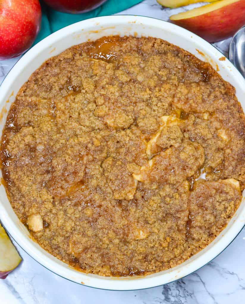 An insanely delicious Apple Brown Betty fresh from the oven