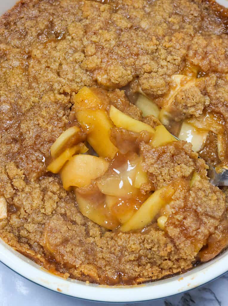 Serving up freshly baked Apple Brown Betty