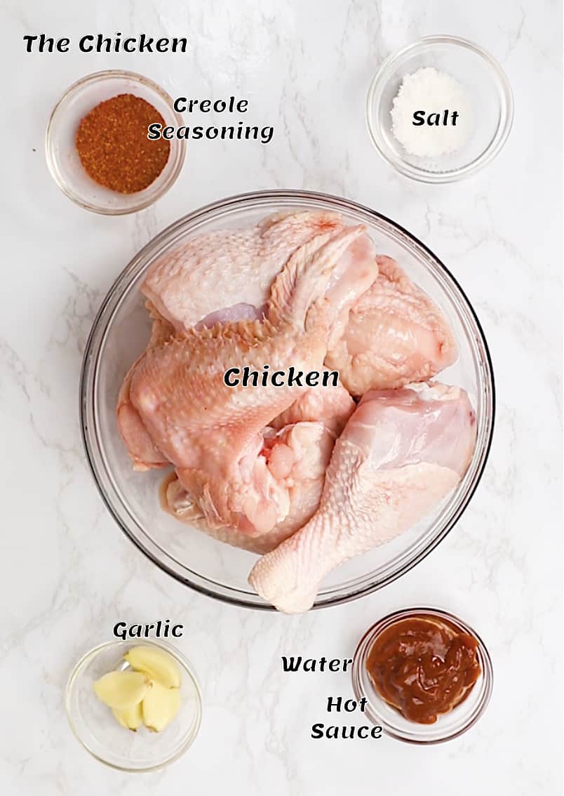 Recipe ingredients to season the chicken