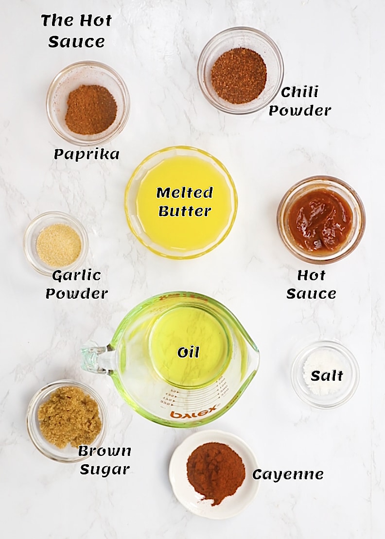 Recipe ingredients for the hot sauce