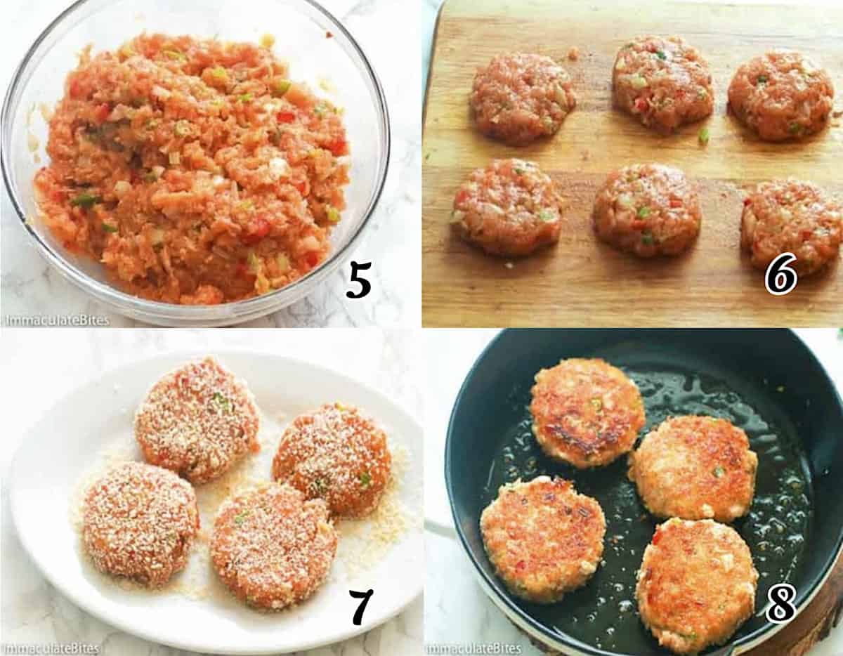 Form the salmon patties and fry them up