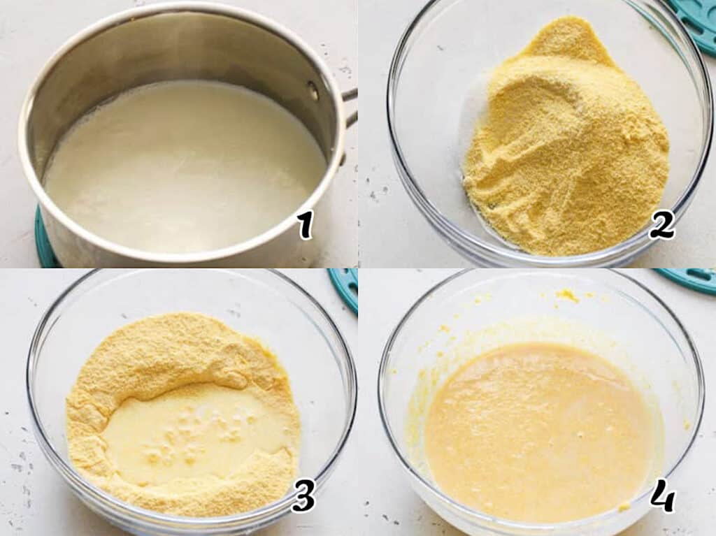 Cook the milk and cornmeal