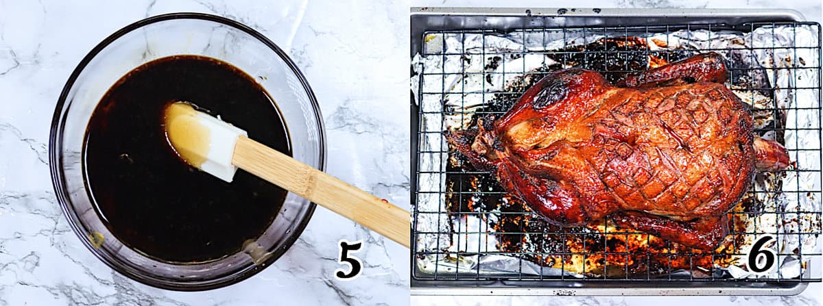 Make the glaze and put this insanely delicious bird back in the oven