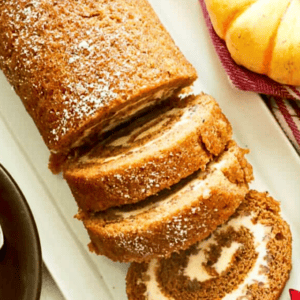 This pumpkin roll is surprisingly easy to make