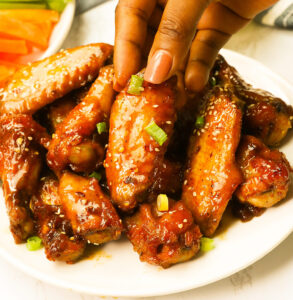 Enjoy honey hot wings