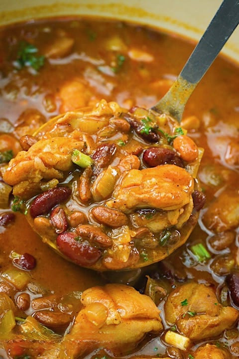 Serving up steaming hot and super easy chicken chili