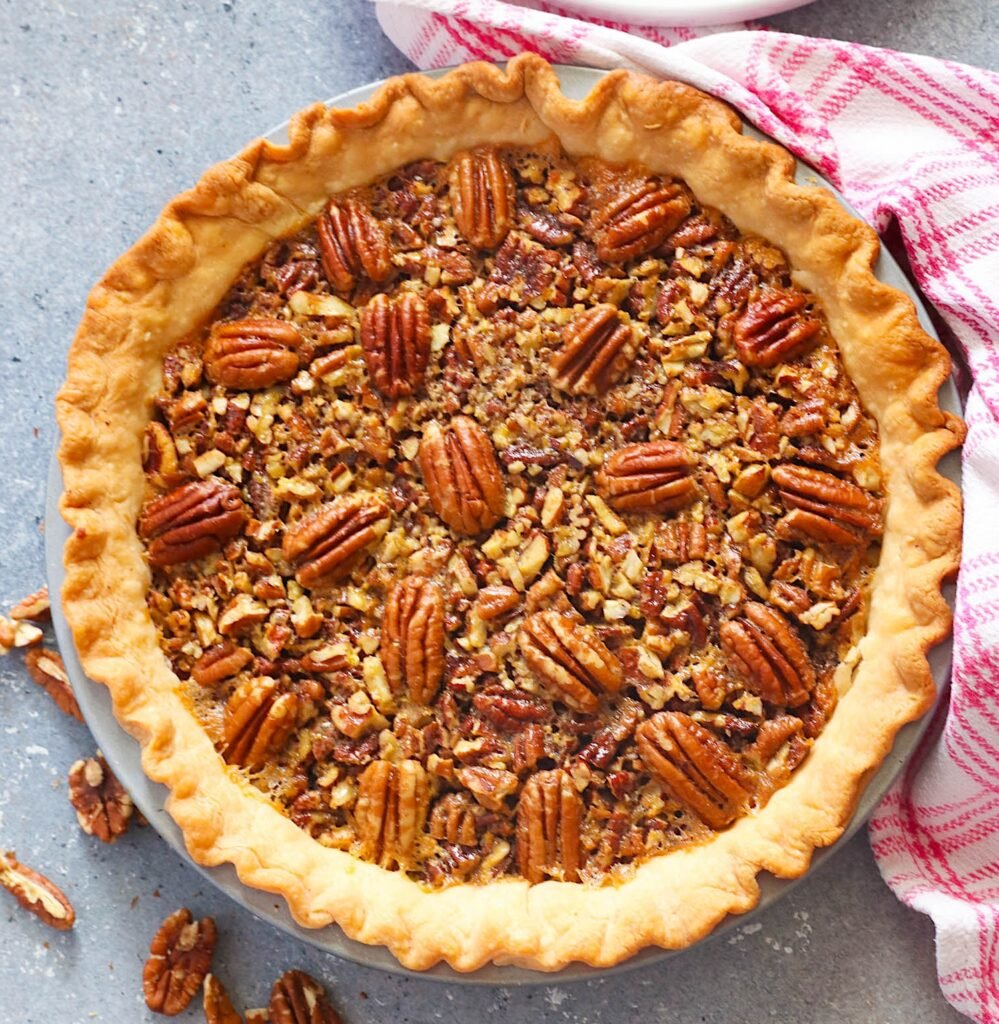 No Syrup Pecan Pie cooling and soon ready to enjoy