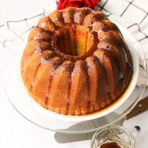An insanely delicious soaked rum soaked cake ready to enjoy