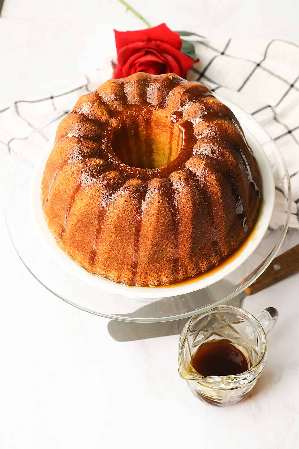 An insanely delicious soaked rum soaked cake ready to enjoy