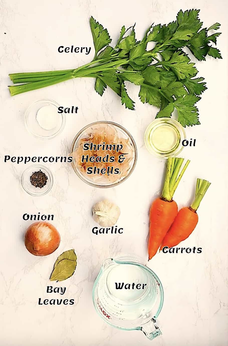 Recipe ingredients for Shrimp Stock