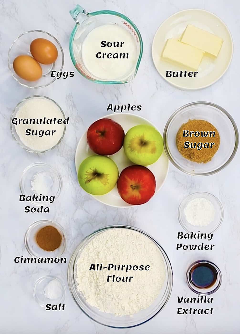 Ingredients for Apple Cinnamon Muffins 