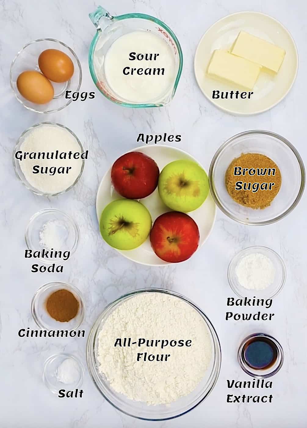 Ingredients for Apple Cinnamon Muffins