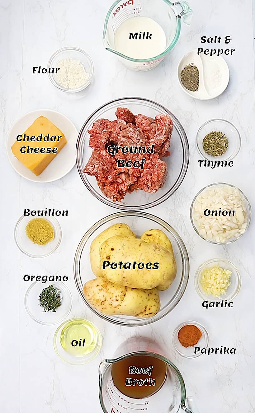 Ground Beef and Potato Casserole recipe ingredients