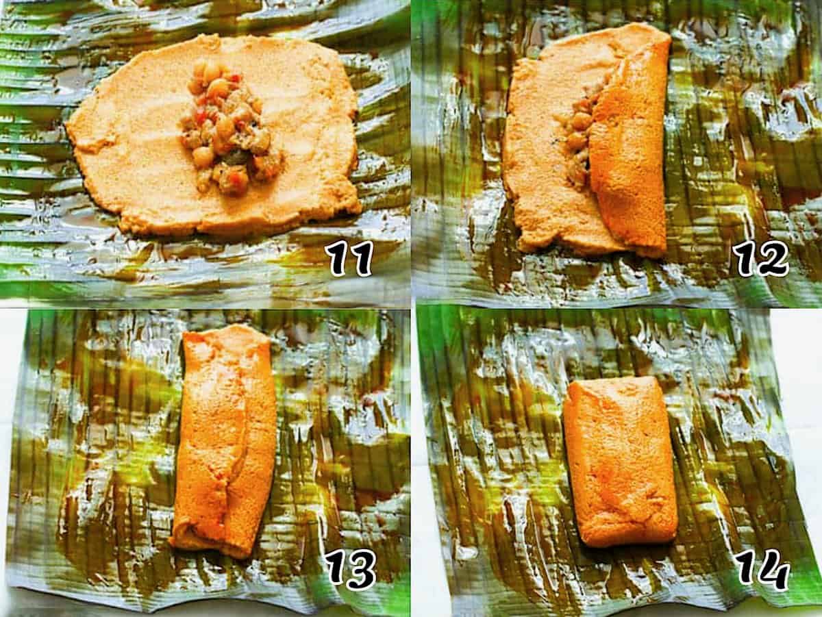 Make your pasteles and wrap them in banana leaves