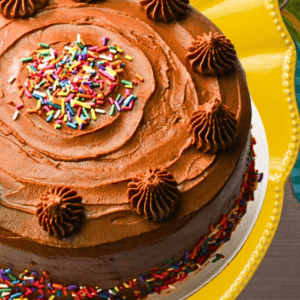Yellow Cake with Chocolate Frosting Baking it Perfectly!