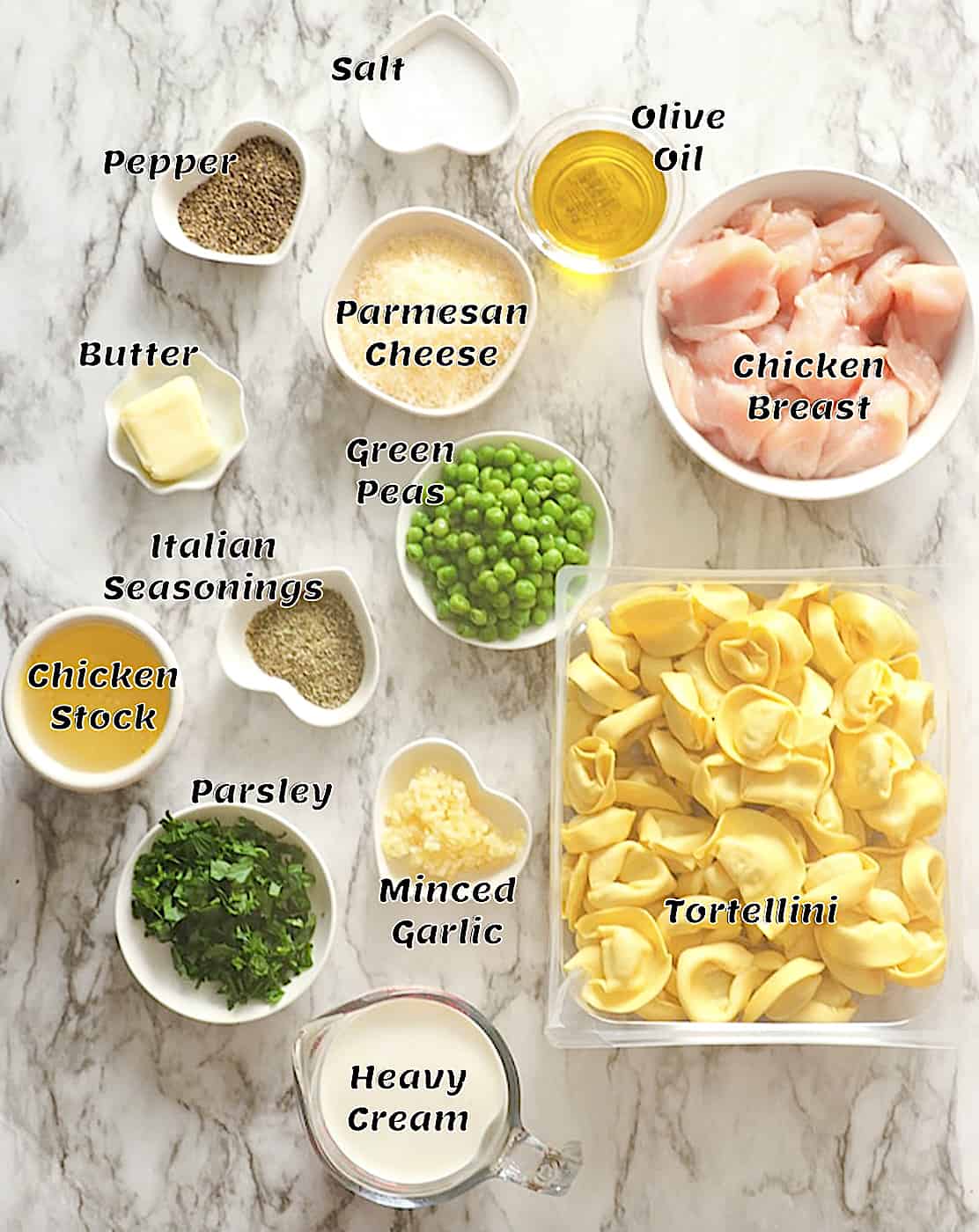 Chicken Tortellini Alfredo recipe ingredients