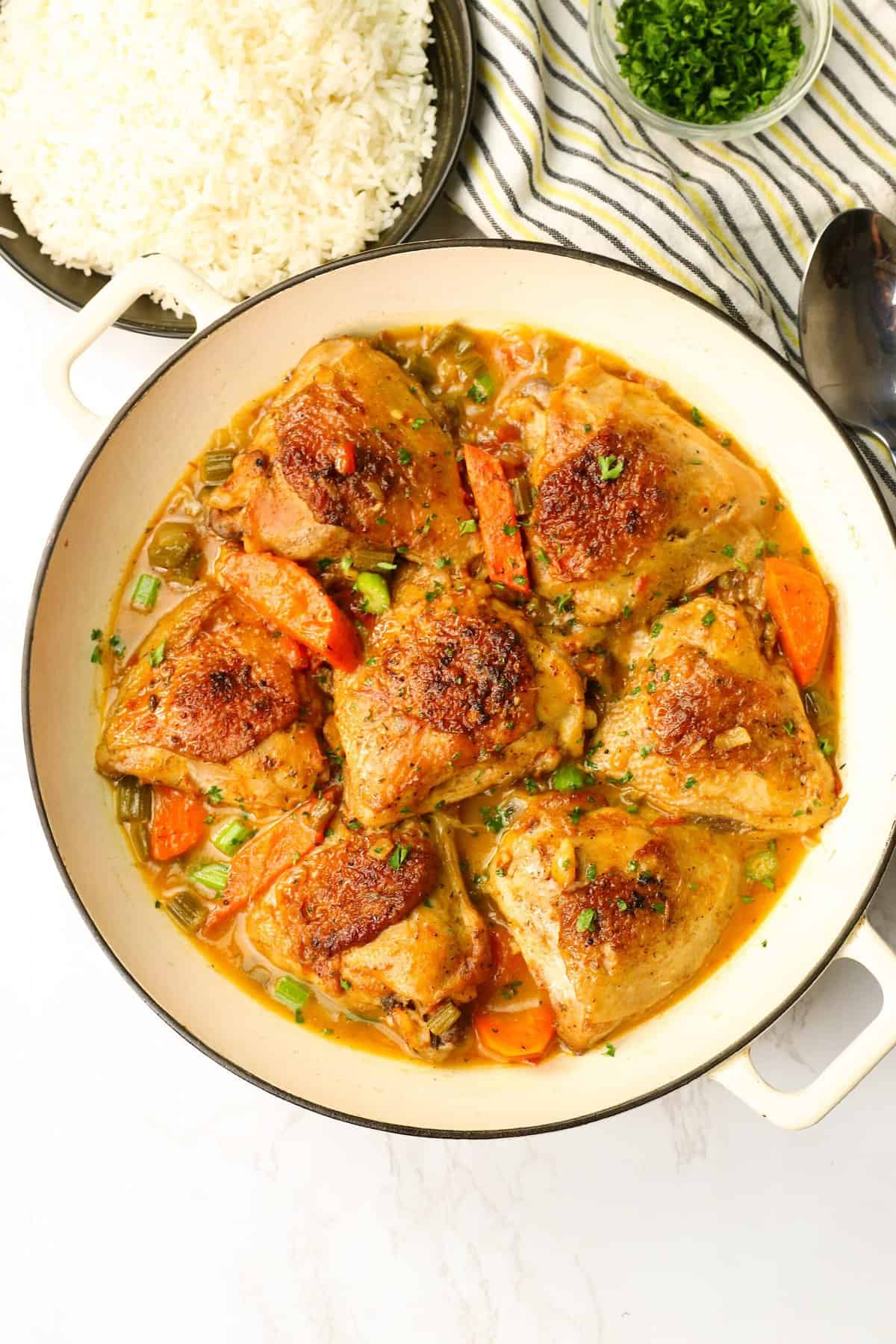 Instant pot braised top chicken thighs