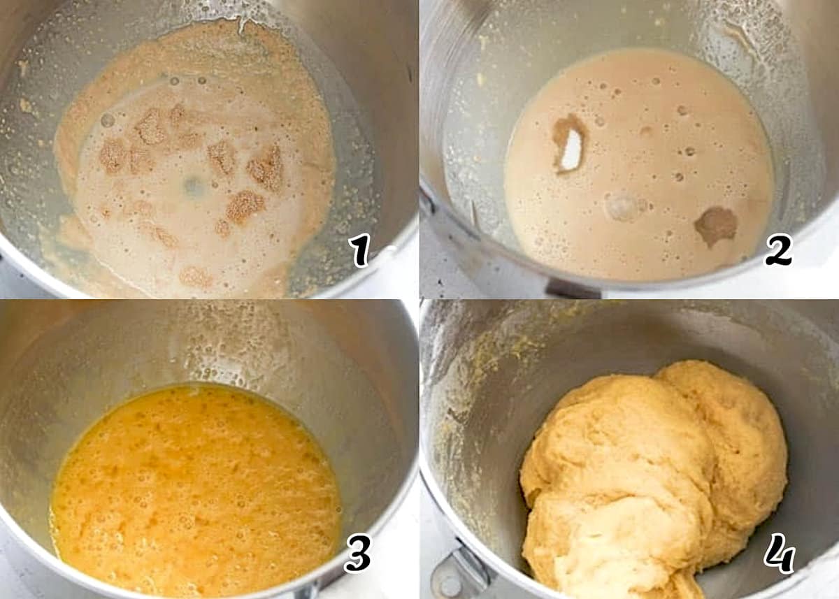 Activate yeast, add the rest of the ingredients and knead
