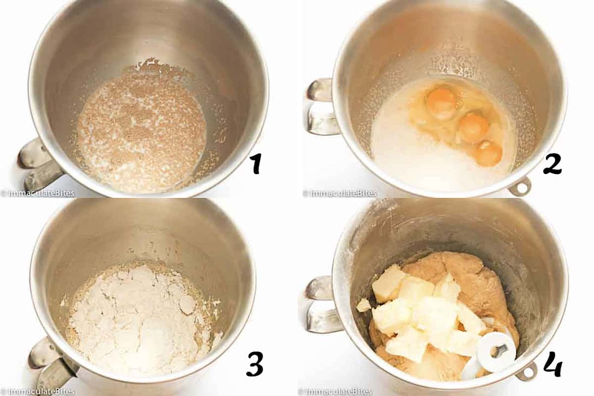 Activate yeast, and mix ingredients