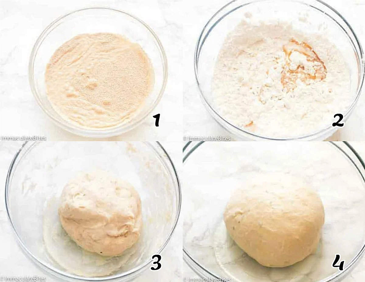 Activate the yeast, mix all the ingredients and knead
