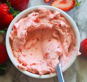 Freshly made strawberry butter ready to make your baked delight even better