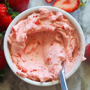 Freshly made strawberry butter ready to make your baked delight even better