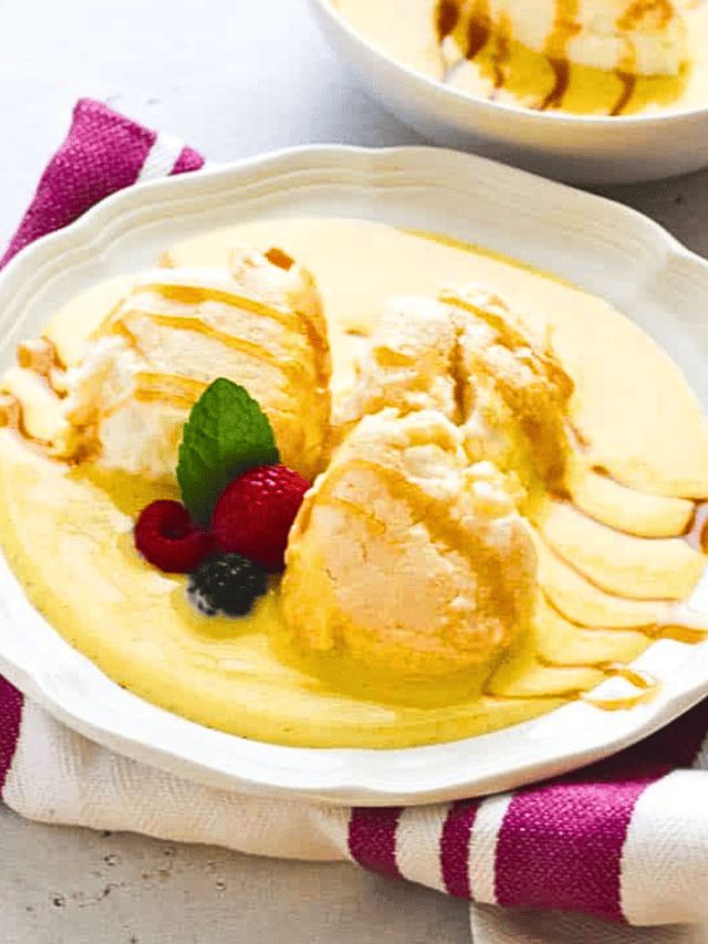 Floating Island Silky Meringue, Creamy Custard, Rich Caramel