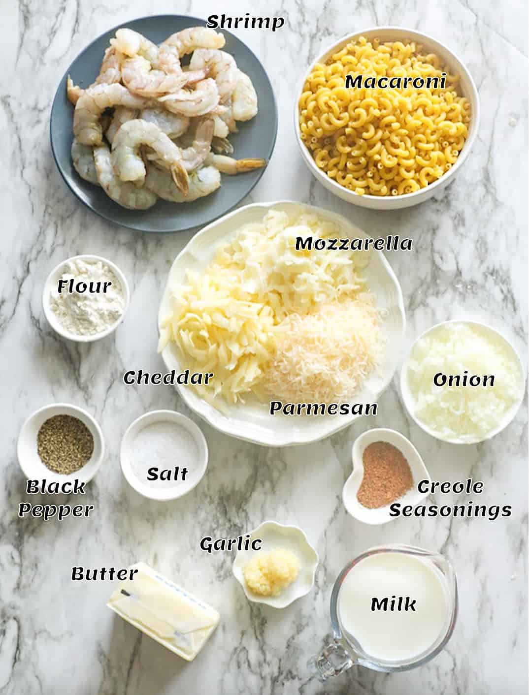 Shrimp mac and cheese ingredients