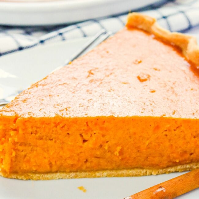 Enjoying a slice of warmly spiced Condensed Milk Sweet Potato Pie