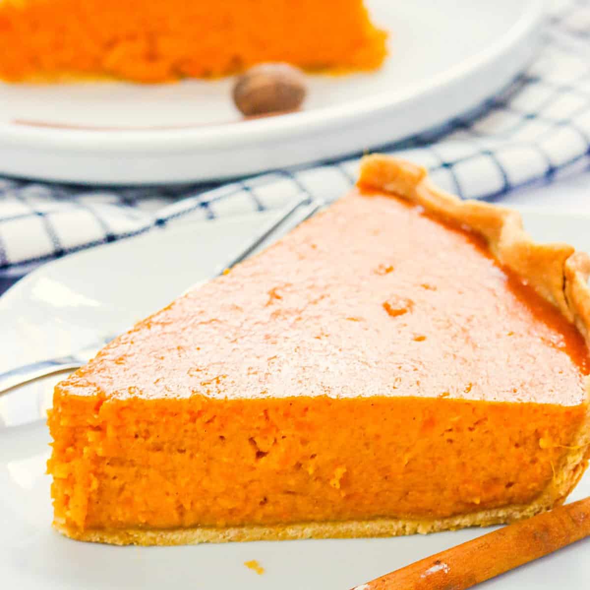 Enjoying a slice of warmly spiced Condensed Milk Sweet Potato Pie