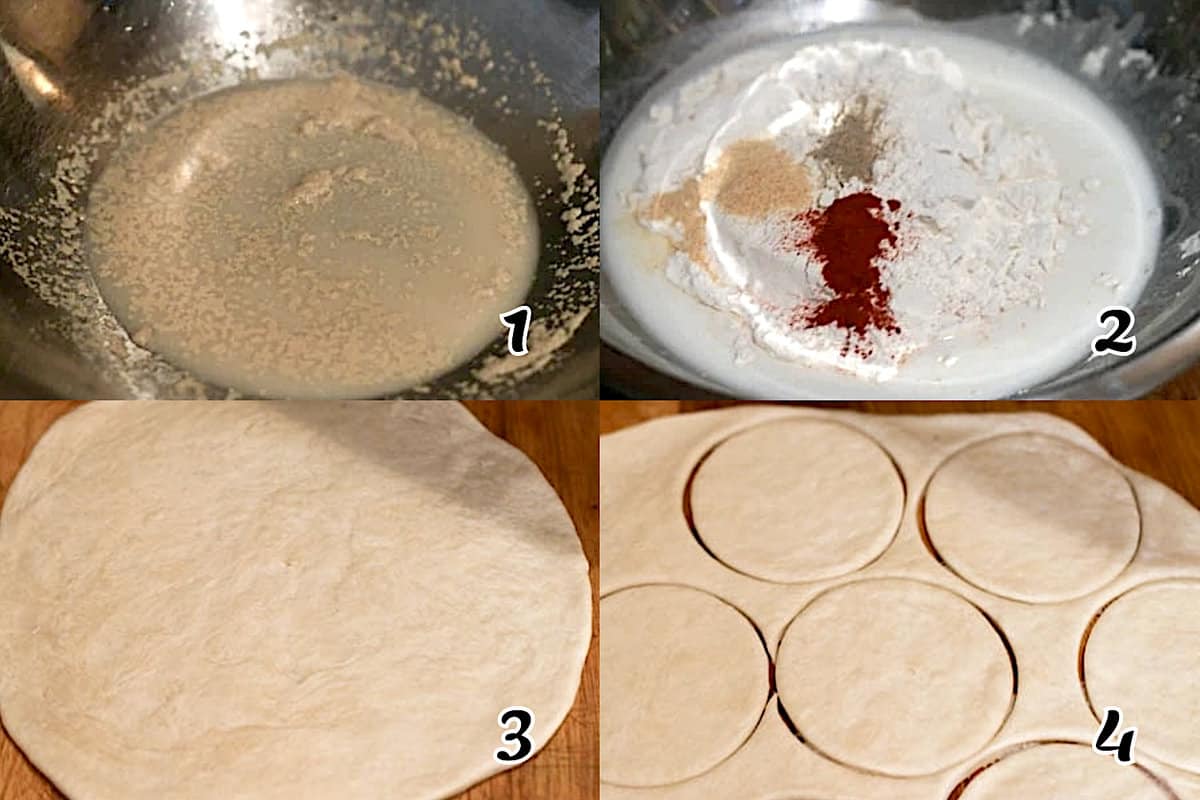Mix the ingredients and make the wrapper dough