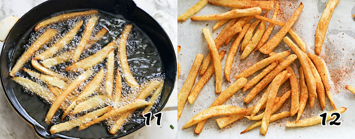 Do the second fry and season them