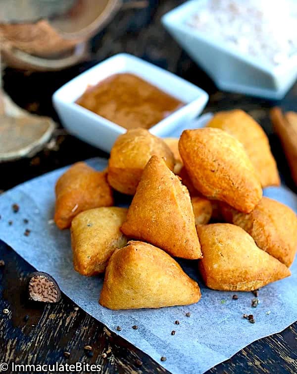 This easy mandazi that doesn't use yeast and can be eaten freshly fried is