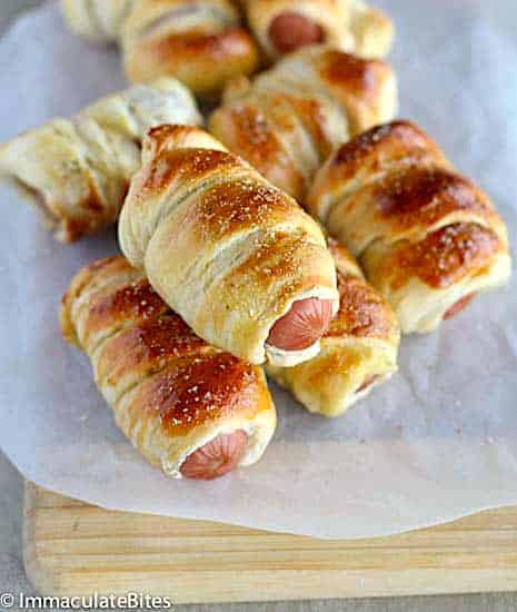 Freshly bake pretzel hot dogs for a kid-friendly lunch or appetizer